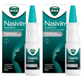 WICK Nasivin Nasenspray ohne Konservierungsstoffe Erwachsene und Schulkinder, schnelle Hilfe bei Schnupfen, ab 6 Jahren