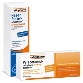 PARACETAMOL-ratiopharm 500 mg Tabletten & NASENSPRAY-ratiopharm Erwachsene kons.frei