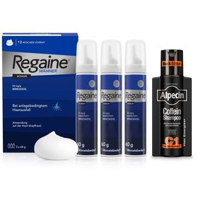 Alpecin Coffein Shampoo + Regaine Männer Schaum mit Minoxidil bei erblich bedingtem Haarausfall