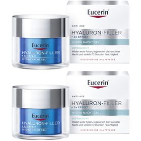 Eucerin® Hyaluron-Filler + 3x Effect Hydra Nacht Gel – regenerierendes Nachtgel mit Hyaluronsäure und 72h Feuchtigkeit für ein frisches Hautbild am Morgen - Jetzt 20 % mit dem Code eucerin20 sparen