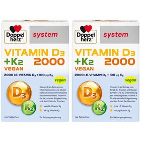 Doppelherz® system Vitamin D3 + K2 2000 Vegan