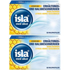 isla med akut Zitrus-Honig Halspastillen bei Halsschmerzen und Erkältung