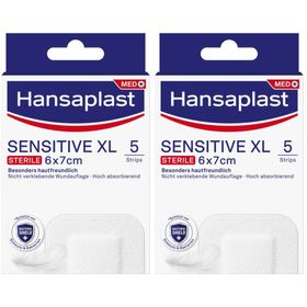 Hansaplast Sensitive XL Wundverband | Selbstklebender Verband | Hautfreundliche Wundauflage | 5 Stk.
