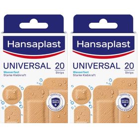Hansaplast Universal Wundpflaster | Wasserabweisend | Starke Klebkraft | Nicht verklebende Wundauflage | Atmungsaktive Universal Pflaster | 20 Stück