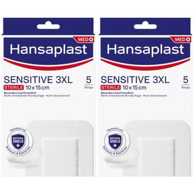 Hansaplast Sensitive 3XL Wundpflaster | Steril | Besonders hautfreundlich | Für größere & postoperative Wunden | Blockiert 99 % der Bakterien | 10 x 15 cm | 5 Stück