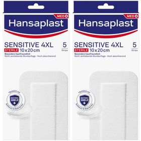 Hansaplast Sensitive 4XL Wundpflaster | Steril | Besonders hautfreundlich | Für größere & postoperative Wunden | Blockiert 99 % der Bakterien | 10 x 20 cm | 5 Stück