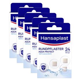 Hansaplast Aqua Protect Rundpflaster | Wundpflaster | Für empfindliche Haut | 100 % wasserdicht | Pflaster zum Schwimmen & Baden | Extra starke Klebkraft | Nicht verklebende Wundauflage | Flexible & atmungsaktiv | Transparent | 24 Stück
