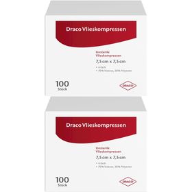 Draco Vliesstroffkompressen 7,5 x 7,5 cm unsteril