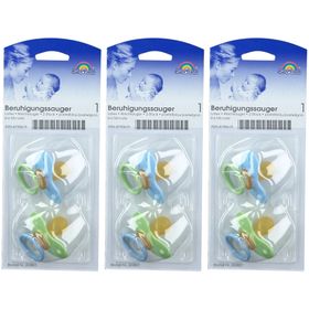 Baby-Frank® Beruhigungssauger Latex 0-6 Monate blau/grün