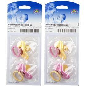 Baby-Frank® Beruhigungssauger Latex 0-6 Monate gelb/rot