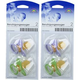 Baby-Frank® Beruhigungssauger 6-18 Monate Kirschform flieder / grün