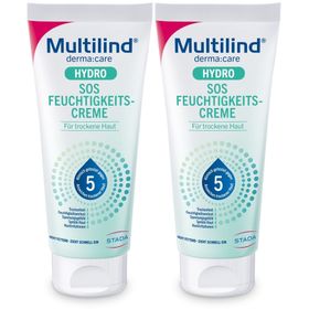 Multilind® derma:care HYDRO SOS Feuchtigkeitscreme: Intensive Feuchtigkeit. Für trockene, raue Hautstellen. Pflegt mit Ceramide NP, Panthenol, Glyzerin, Rizinusöl, Beerenwachs