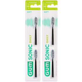GUM® SONIC DAILY Ersatzbürstenköpfe schwarz