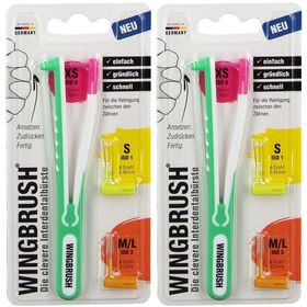 Wingbrush Starter-Set-Interdentalbürste Aufsätze in Größe  XS, S und M/L