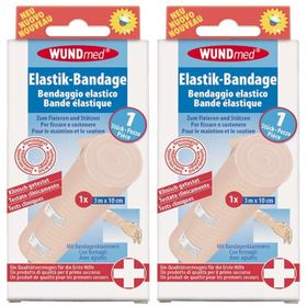 WUNDmed® Elastik-Bandage 10 cm x 3 m mit Bandageklammern