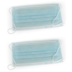 Mundschutz OP/Dental, blau, mit Ohrenschlaufe und Nasenbügel