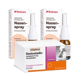 Desloratadin-ratiopharm 5 mg Filmtabletten + Redcare Xylo 0,1 % Nasenspray