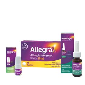 NasAllegra® Heuschnupfenspray + Optilegra® Augentropfen + Allegra Allergietabletten
