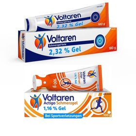 Voltaren Schmerzgel forte 23,2 mg/g Gel mit Diclofenac + Voltaren Actigo Schmerzgel mit 1% Diclofenac