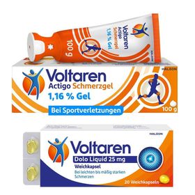Voltaren Dolo Liquid 25 mg Weichkapseln + Voltaren Actigo Schmerzgel mit 1% Diclofenac