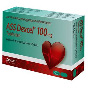 ASS Dexcel® 100 mg, zur Vorbeugung von Herzinfarkt und Schlaganfall bei vorbelasteten Patienten