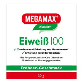 MEGAMAX® Basic & Active Eiweiß 100 Erdbeer-Geschmack