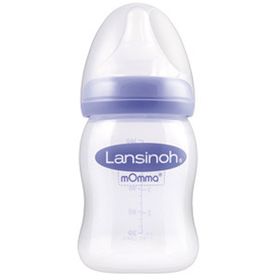Lansinoh mOmma Babyflasche 160ml mit Natural Wave Silikonsauger S
