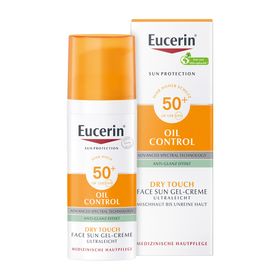 Eucerin® Oil Control Face Sun Gel-Creme LSF 50+ – sehr hoher Sonnenschutz mit 8 Stunden Anti-Glanz Effekt, auch für zu Akne neigende Haut - jetzt 20% sparen mit Code "sun20" + Eucerin After Sun 50ml GRATIS
