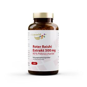 Roter Reishi Extrakt 500 mg, 40% Polysaccharide Kapseln