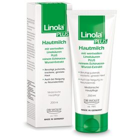 Linola PLUS Hautmilch: Körperlotion für juckende, trockene und irritierte Haut