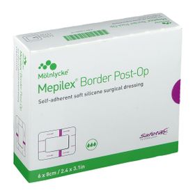 MEPILEX Border Post-OP Verband haftend 6x8 cm 10
