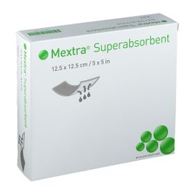 Mextra Superabsorbent Wundverband Größe 12,5 cm x 12,5 cm, Wundkissen 9,5 cm x 9,5 cm