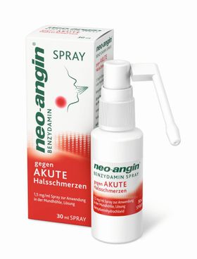 neo-angin Benzydamin Spray gegen akute Halsschmerzen - zuckerfrei