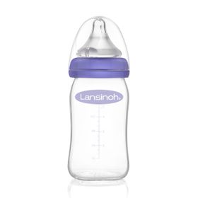 Lansinoh mOmma Glas Babyflasche 160ml mit Natural Wave Silikonsauger S