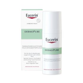 Eucerin® DermoPure Therapiebegleitende Feuchtigkeitspflege – feuchtigkeitsspendende Creme für ausgetrocknete und irritierte Haut- Jetzt 20 % sparen* mit eucerin20