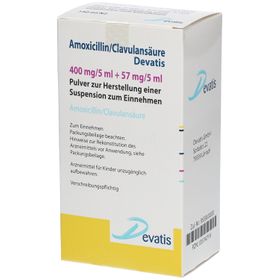 Amoxicillin/Clavulansäure Devatis 400 mg/5 ml + 57 mg/5 ml