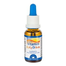 Dr. Jacob's Vitamin D3K2 Öl forte 2000 IE/50 mcg D3+K2 hochdosiert 640 Tropfen