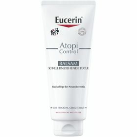 Eucerin® AtopiControl beruhigender Balsam – Schnell einziehende Textur Basispflege für Neurodermitis und sehr trockene Haut + Aquaphor Protect & Repair Salbe 7ml GRATIS