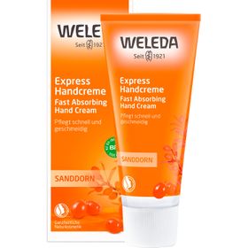 Weleda Express Handcreme Sanddorn - aufbauende Intensivpflege, fruchtig-frischer Duft