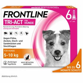 FRONTLINE TRI-ACT® gegen Zecken, Flöhe und fliegende Insekten beim Hund (5-10kg) + Fellpflege-Handschuh für Haustiere GRATIS