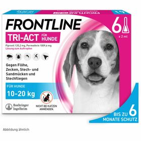 FRONTLINE TRI-ACT® gegen Zecken, Flöhe und fliegende Insekten beim Hund (10-20kg) + Fellpflege-Handschuh für Haustiere GRATIS