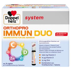 Doppelherz ORTHOPRO IMMUN DUO Trinkfläschchen und Tabletten