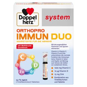 Doppelherz ORTHOPRO IMMUN DUO Trinkfläschchen und Tabletten