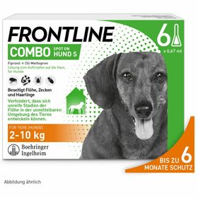 FRONTLINE COMBO® Spot on gegen Flöhe und Zecken Hund S 2-10kg + Fellpflege-Handschuh für Haustiere GRATIS