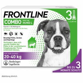 FRONTLINE COMBO® Spot on gegen Flöhe und Zecken Hund L 20-40kg + Fellpflege-Handschuh für Haustiere GRATIS