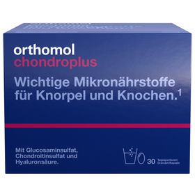 Orthomol chondroplus - Nährstoffe für Knorpel und Knochen - mit Glucosamin-, Chondroitinsulfat und Hyaluronsäure - Granulat/Kapseln