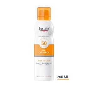 Eucerin® Oil Control Dry Touch Spray LSF 50 – Sonnenschutzspray, auch für empfindliche und zu Akne neigende Haut + Eucerin After Sun 50ml GRATIS