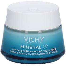 Vichy Minéral 89 100H Feuchtigkeits-Boost Creme mit Duft - Reichhaltig: Für trockene Haut + M89 72H Feuchtigkeits-Boost Creme 15ml GRATIS