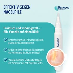 Behrend Homecare – Nagelpilz Stift für eine schnelle Nagelpilzbehandlung bei Pilzinfektionen – Lack für Finger- & Fußnägel – Medizinprodukt mit wissenschaftlich bestätigter Wirkweise