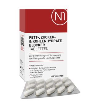 N1 Fettblocker zum Abnehmen - blockt auch Kohlenhydrate & Zucker